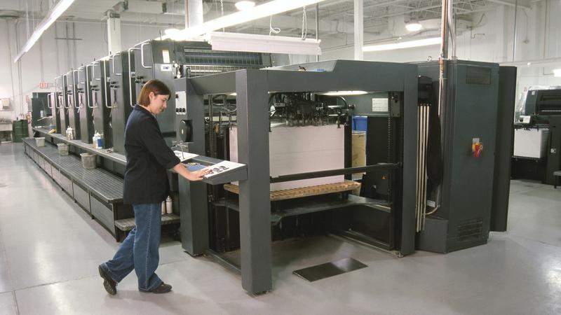 Commercial offset printing press at Vance Printing and Graphics